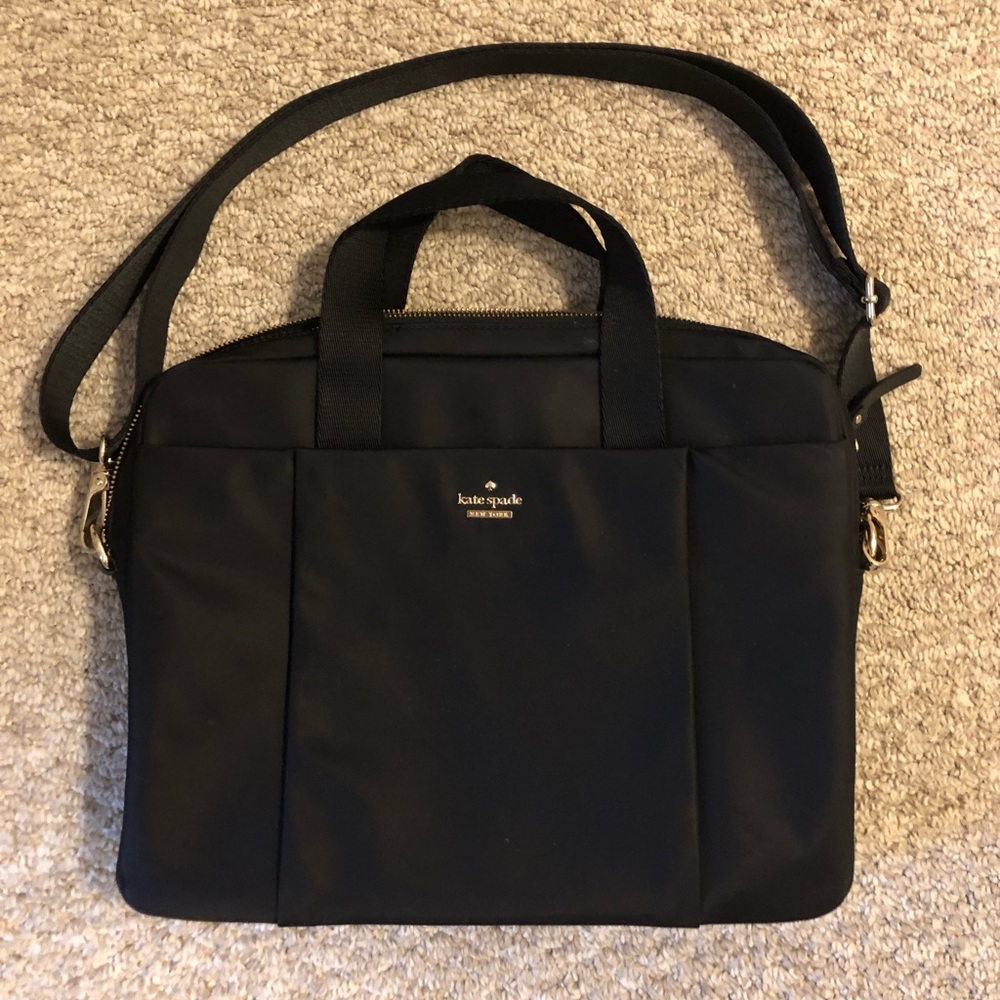 Kate Spade black nylon laptop commuter bag